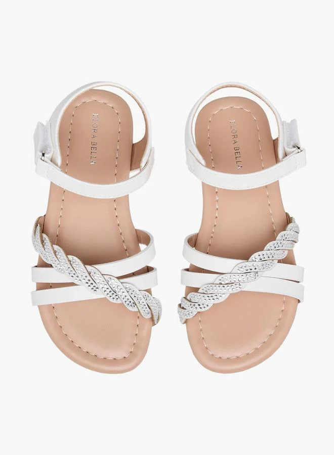 فلورا بيلا من شو إكسبرس Girls Embellished Hook & Loop Sandals