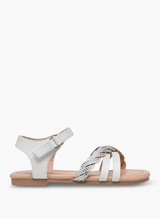 فلورا بيلا من شو إكسبرس Girls Embellished Hook & Loop Sandals