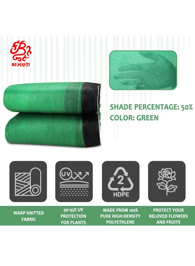 BENAVJI Green Shade Net, 50% UV Sun Protection, for Terrace, Garden, Green House, Balcony, & Gardening Multipurpose Agro Netting Size 5X16FT - Image 5
