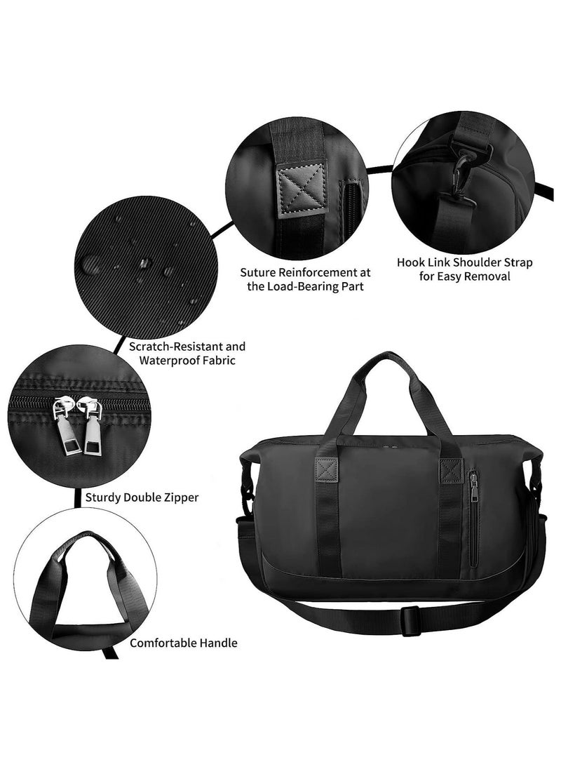 Generic - Gym Duffle Bags  Gym Bag with Wet Compartment | Workout Bag with Shoe Compartment for Swimmers, Gym Workout and Travelers  Sports Gym Bag for Men and Women (Black) - Image 1