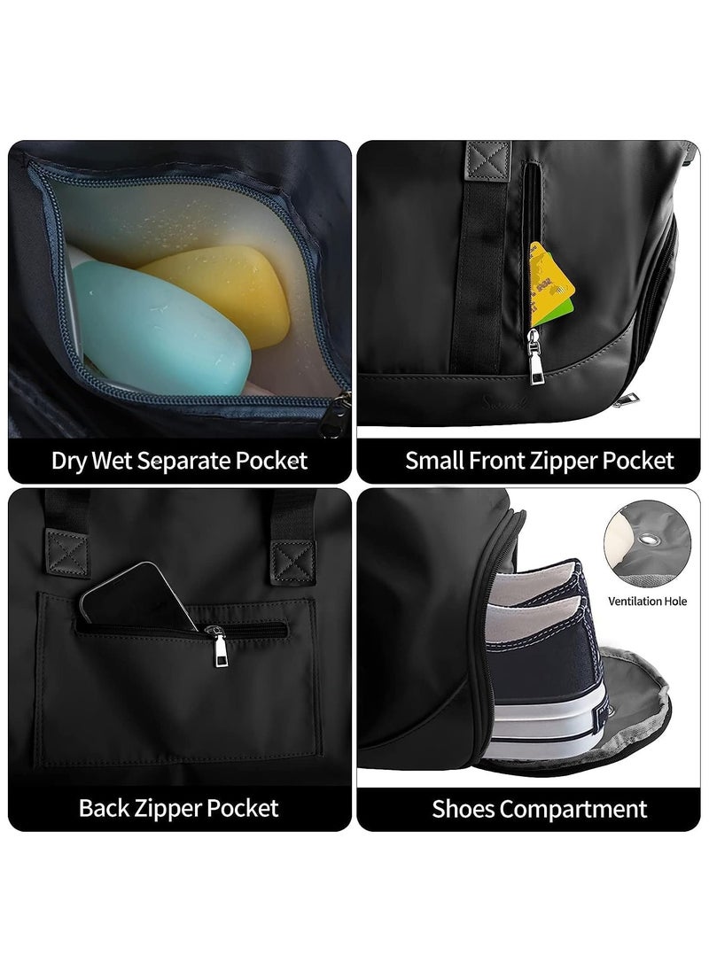Generic - Gym Duffle Bags  Gym Bag with Wet Compartment | Workout Bag with Shoe Compartment for Swimmers, Gym Workout and Travelers  Sports Gym Bag for Men and Women (Black) - Image 1