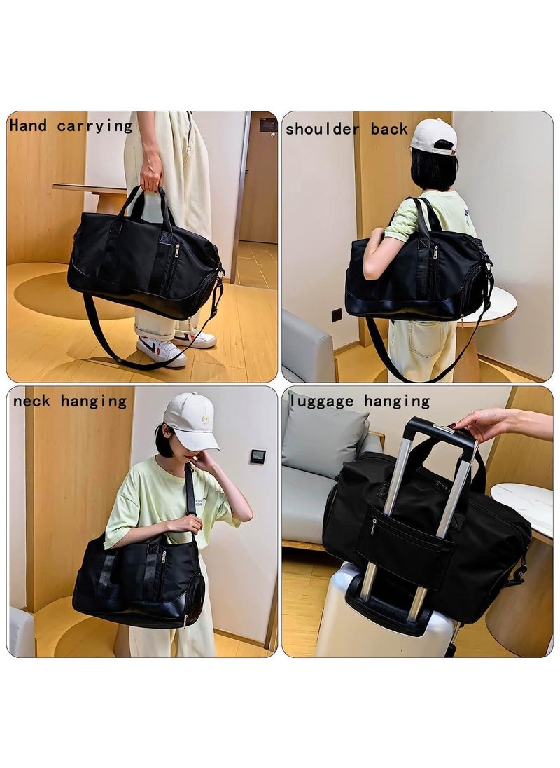 Generic - Gym Duffle Bags  Gym Bag with Wet Compartment | Workout Bag with Shoe Compartment for Swimmers, Gym Workout and Travelers  Sports Gym Bag for Men and Women (Black) - Image 1