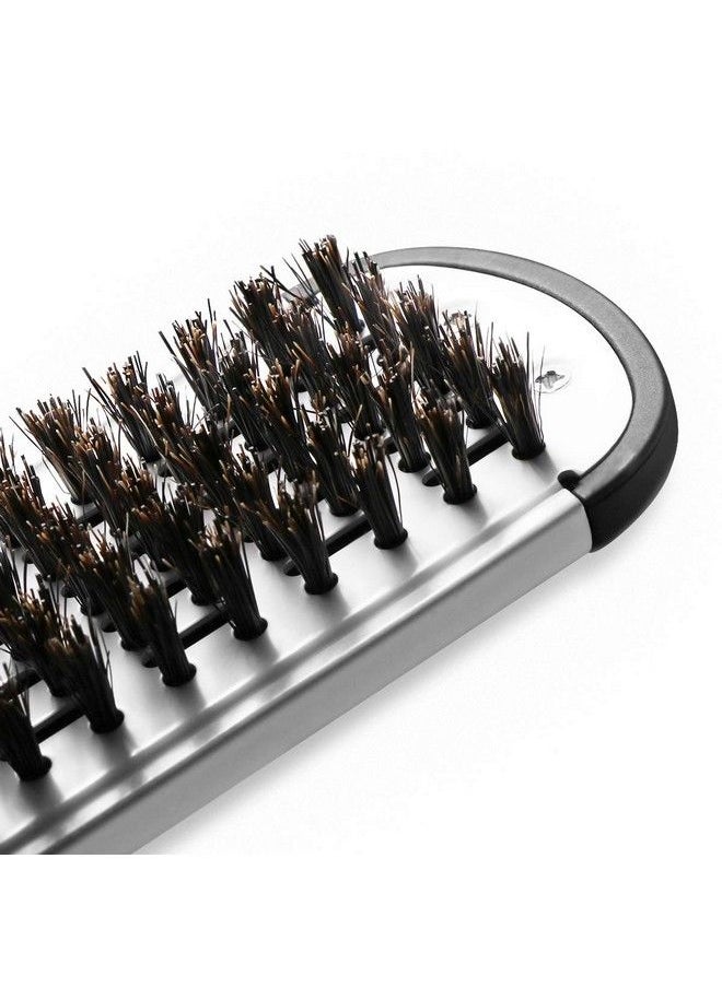 ROSENICE - Hair Straightening Comb Styling Tools Boar Bristle Double Sided Brush Comb Clamp (Black White) - Image 1