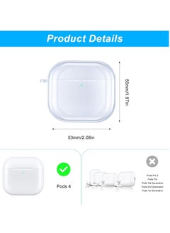 Generic Clear Case for AirPods 4th Generation Case, Compatible with AirPods 4 Gen (2024), Drop Protection Cover with Lanyard, Reduced Yellowing, Wireless Charging, Shock Resistant, Full Protection  - Image 2
