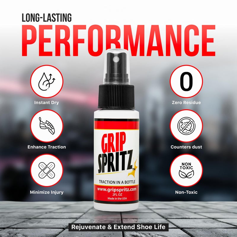 Grip Spritz رذاذ جريب لأحذية الكرة الطائرة - رذاذ تماسك للملاعب وأحذية رياضية - تنظيف وتجديد النعل - تحسين وتعزيز تماسك وأداء الحذاء - مضاد للانزلاق - Image 5