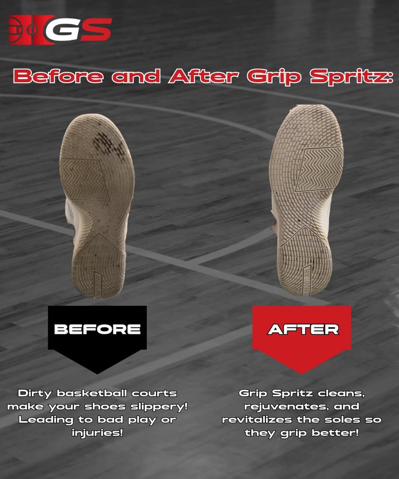 Grip Spritz رذاذ جريب لأحذية الكرة الطائرة - رذاذ تماسك للملاعب وأحذية رياضية - تنظيف وتجديد النعل - تحسين وتعزيز تماسك وأداء الحذاء - مضاد للانزلاق - Image 3