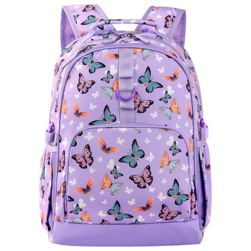 Choco Mocha Butterfly Backpack for Girls, Purple, 15 inch - Image 1