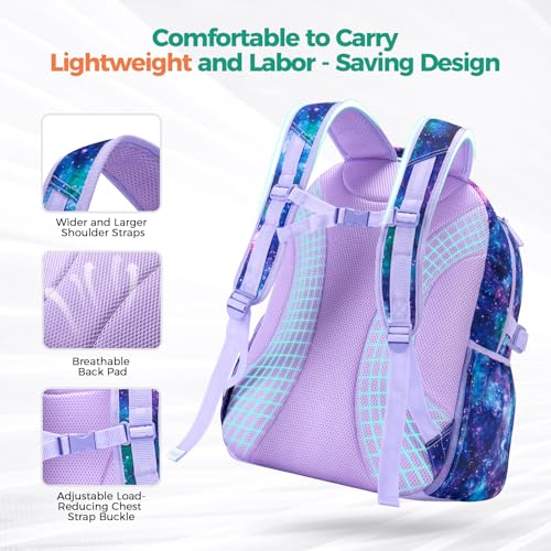 Choco Mocha Butterfly Backpack for Girls, Purple, 15 inch - Image 5