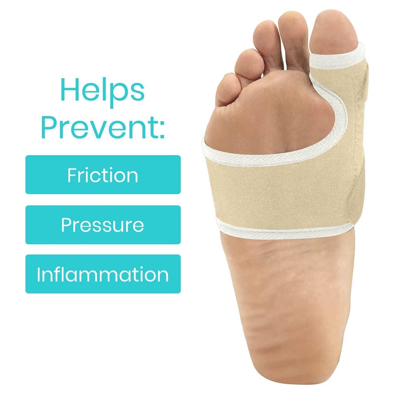 Vive Bunion Brace (Pair) - Big Toe Corrector Straightener with Splint - Hallux Valgus Pad, Joint Pain Relief, Alignment Treatment - Orthopedic Sleeve Foot Wrap Support for Men and Women (Beige) - Image 2
