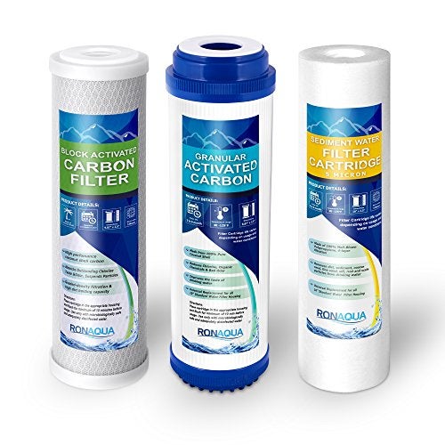 Ronaqua 5 Stage Reverse Osmosis Filter Replacement Set, 5 Micron Sediment, Granular & Block Activated Carbon Filter Cartridges Well-Matched with WFPFC8002, P5, AP110 - Image 1