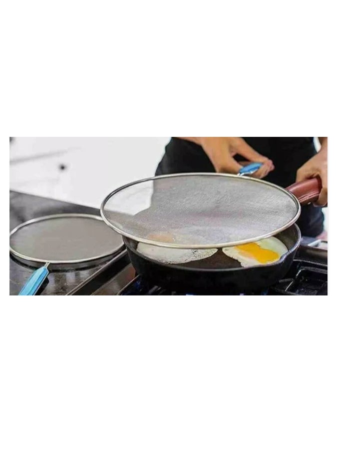 Generic - Large screen Protector Splatter for Frying Pan - 11.4" - Top Nonstick Cover Protector for Stove - Multi Color - Image 1