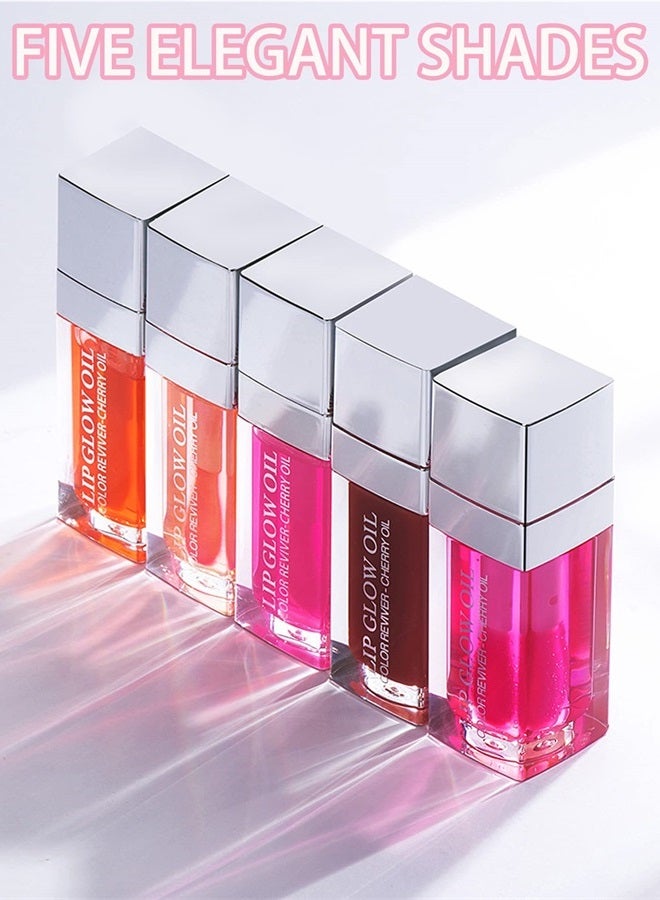 LYSdefeu Hydrating Plumping Lip Glow Oil, Tinted Lip Gloss Lip Balm, Transparent Toot Lip Oil, Long Lasting Moisturizing Clear Glow Oil, Lip Oil Tinted for Lip Care and Dry Lips, Makeup Gift for Women( (#007 R - Image 2