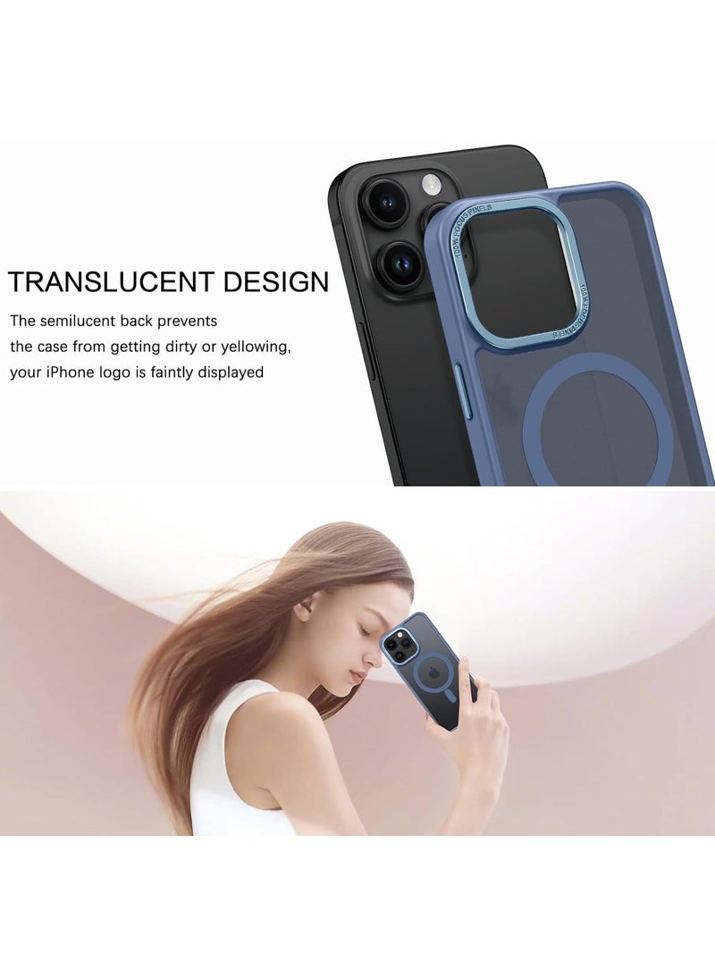 Generic - Magnetic Case for iPhone 15 Pro Max 6.7 Inch Case Translucent Matte Phone Case Slim Thin Shockproof Anti-Yellow Women Men Girls Boys Protective Cover (Blue) - Image 1