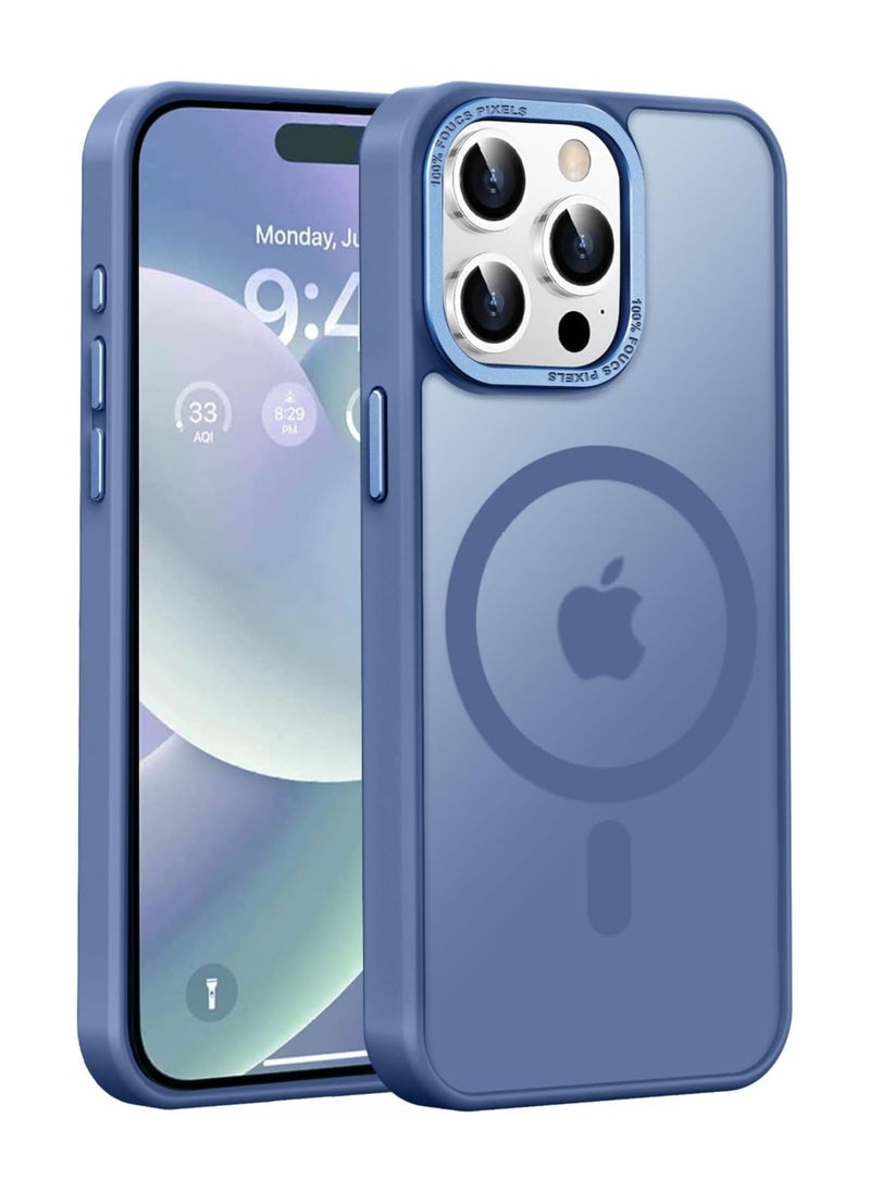 Generic - Magnetic Case for iPhone 15 Pro Max 6.7 Inch Case Translucent Matte Phone Case Slim Thin Shockproof Anti-Yellow Women Men Girls Boys Protective Cover (Blue) - Image 1