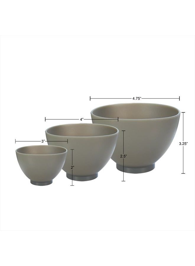 Appearus Facial Mask Silicone Mixing Bowl 6-PC Set - Professional Spa Face Mask Mixing Tool (Dark Gray)  - Image 2