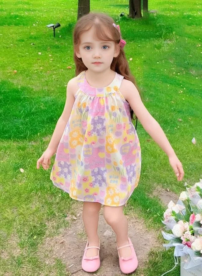 Take Two Girls Floral Print Sleeveless Dress