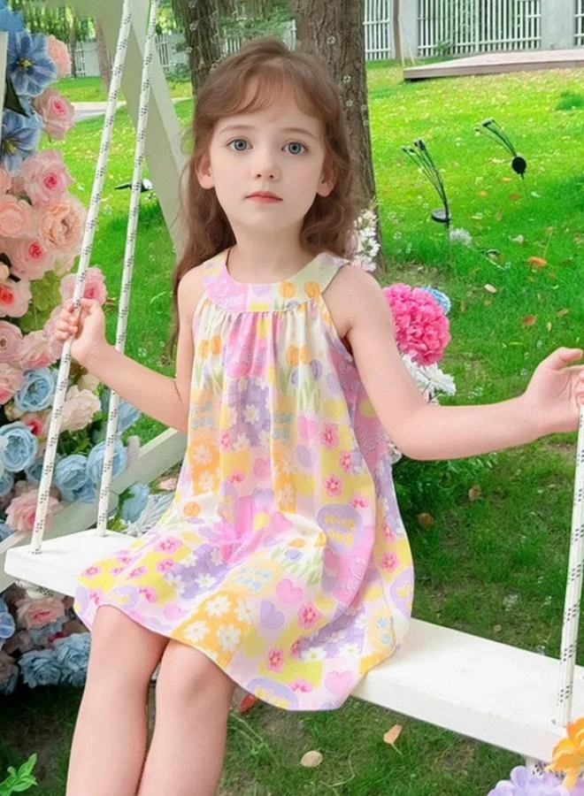 Take Two Girls Floral Print Sleeveless Dress