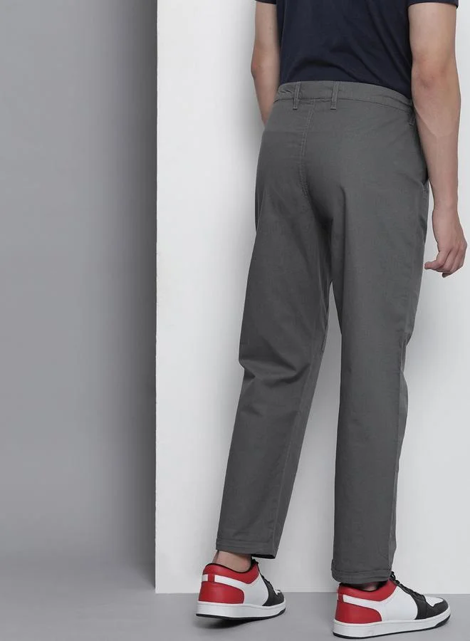 The Indian Garage Co Men Grey Slim Fit Cargo Trousers