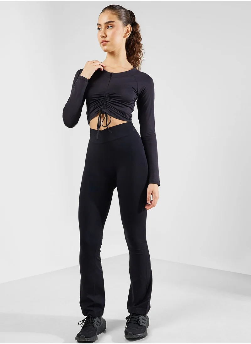 FRWD Ruched Tie Up T-Shirt