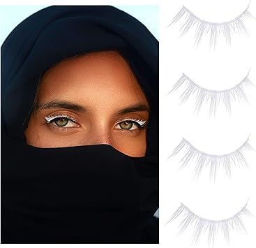 Kare Kind White False Eyelashes Lightweight and Natural Looking Fake Extensions Ideal for Cosplays Masquerades Costume Parties Photoshoots Easy to Apply 2 Pairs - Image 5