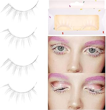 Kare Kind White False Eyelashes Lightweight and Natural Looking Fake Extensions Ideal for Cosplays Masquerades Costume Parties Photoshoots Easy to Apply 2 Pairs - Image 3