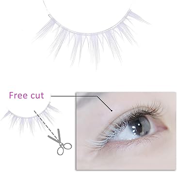 Kare Kind White False Eyelashes Lightweight and Natural Looking Fake Extensions Ideal for Cosplays Masquerades Costume Parties Photoshoots Easy to Apply 2 Pairs - Image 2