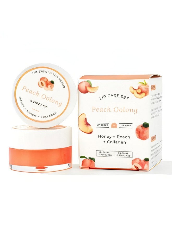 benatu Lip Mask & Scrub Set(Peach + Honey + Collagen), Overnight Moisturizer for Cracked & Dry Lips Care, Hydrating Plumper Kit, Sugar Exfoliator Gift for Women - Image 1