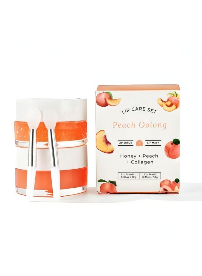 benatu Lip Mask & Scrub Set(Peach + Honey + Collagen), Overnight Moisturizer for Cracked & Dry Lips Care, Hydrating Plumper Kit, Sugar Exfoliator Gift for Women - Image 2