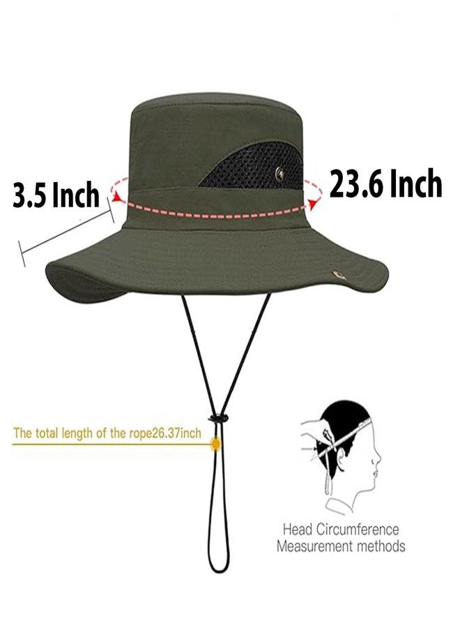 أتش أس آر قبعة صيفية أنيقة وخفيفة الوزن وجيدة التهوية من HSR للجنسين، قبعة دائرية للحماية من الأشعة فوق البنفسجية والشمس، مناسبة للسفر والمشي لمسافات طويلة والبستنة وصيد الأسماك (ألفا، مقاس حر، أخضر) - Image 4