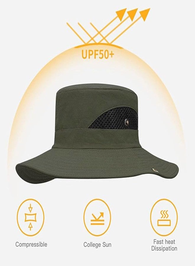 أتش أس آر قبعة صيفية أنيقة وخفيفة الوزن وجيدة التهوية من HSR للجنسين، قبعة دائرية للحماية من الأشعة فوق البنفسجية والشمس، مناسبة للسفر والمشي لمسافات طويلة والبستنة وصيد الأسماك (ألفا، مقاس حر، أخضر) - Image 5