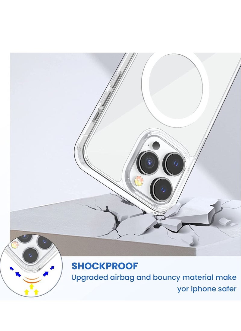 Raxoom for iPhone 14 Pro Max Mag Safe Case, Magnetic iPhone 14 Pro Max Case Compatible with MagSafe, Crystal Clear Anti-Yellowing Scratch Resistant Phone Cover for iPhone 14 Pro Max 6.7 inch 2022 - Image 4