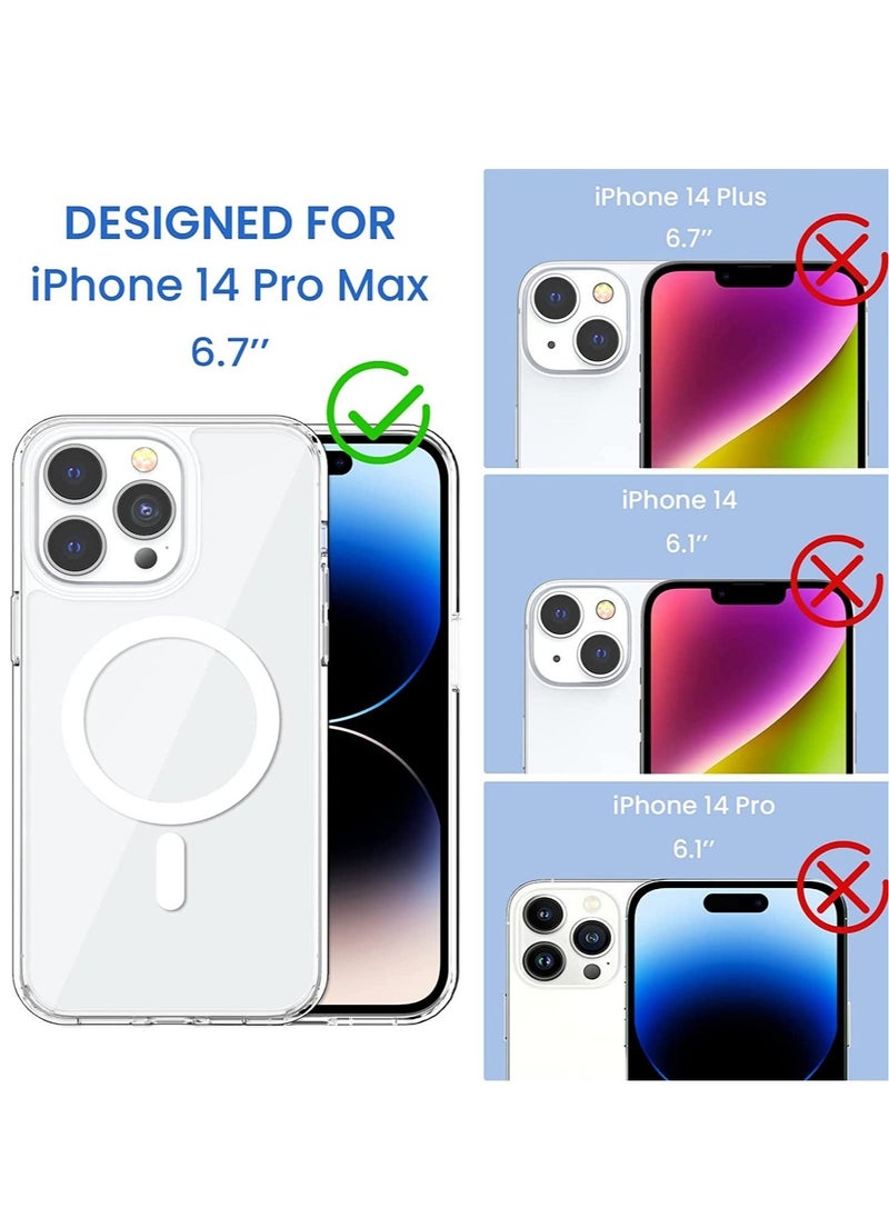 Raxoom for iPhone 14 Pro Max Mag Safe Case, Magnetic iPhone 14 Pro Max Case Compatible with MagSafe, Crystal Clear Anti-Yellowing Scratch Resistant Phone Cover for iPhone 14 Pro Max 6.7 inch 2022 - Image 2