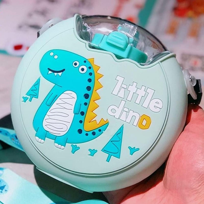 ويوبلز زجاجة ماء محمولة للأطفال، كوب ماء لطيف على شكل دونات للأطفال مع حزام خلفي، مصنوعة من السيليكون (E) - Image 2