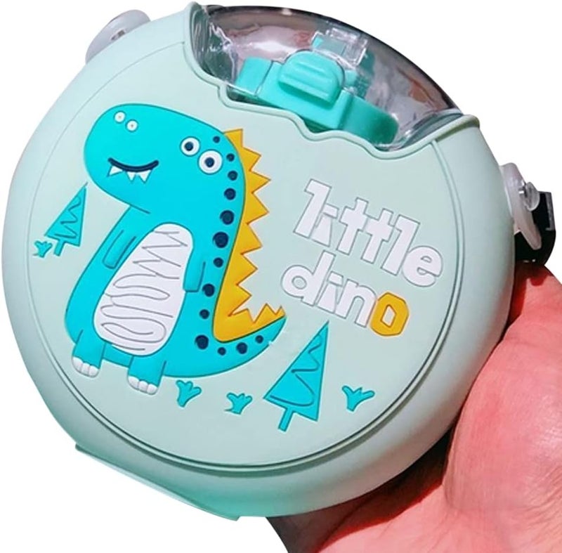 ويوبلز زجاجة ماء محمولة للأطفال، كوب ماء لطيف على شكل دونات للأطفال مع حزام خلفي، مصنوعة من السيليكون (E) - Image 1