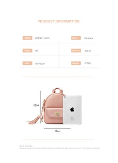 PIERRE LOUES Women's Fashion Backpack Purse PU Leather Shoulder Bag School Bags,Rucksack,Handbag,Fashion Designer Small Travel Bag,Convertible Rucksack Bags,Multifuction Backsack Anti Theft For Women,Pink  - Image 5
