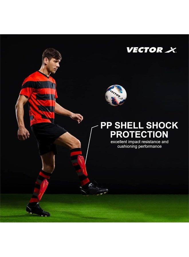 Vector X Manchester Large Red Shin Guards – Protective Football Gear for Training & Match Play, High Durability & Comfort - Image 4