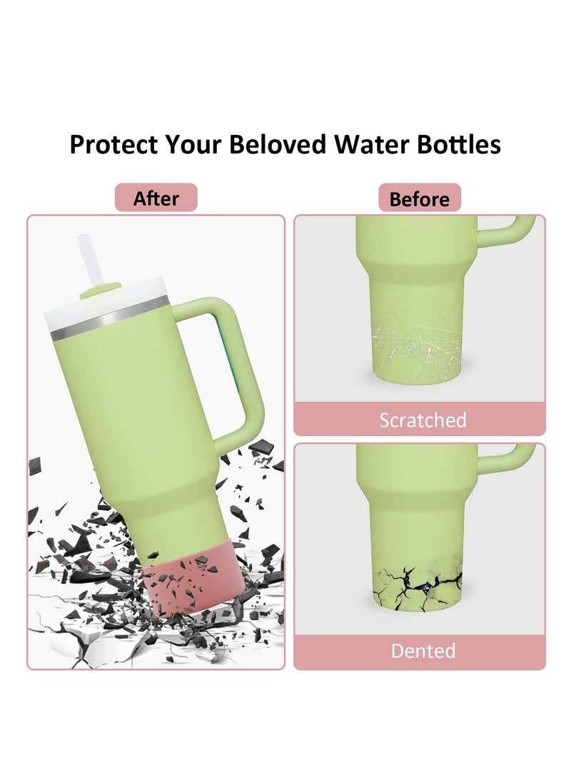 RTYY - 2 pack Silicone Boot For Stanley Quencher Tumbler 30 oz 40 oz, Bottom Boot for Stanley IceFlow Flip 30 20 oz, Protector Sleeve for Water Bottle 12-24oz (pink) - Image 1