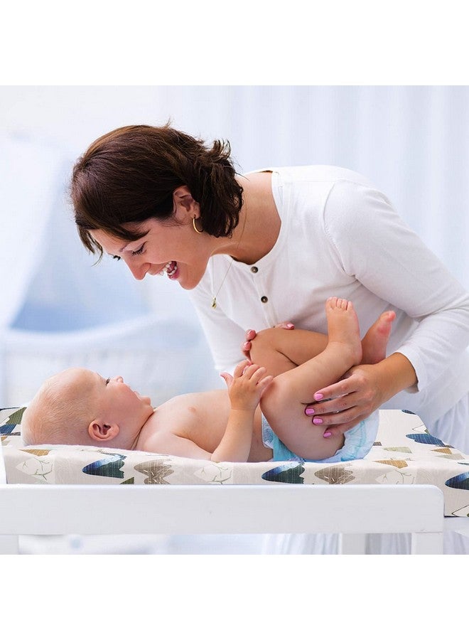 TANOFAR غطاء وسادة تغيير الحفاضات لسرير تغيير الحفاضات للأطفال حديثي الولادة للأولاد ناعم وقابل للتنفس مع تصميم جبلي - Image 2