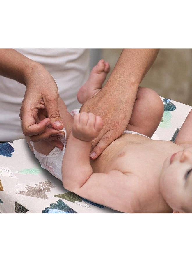 TANOFAR غطاء وسادة تغيير الحفاضات لسرير تغيير الحفاضات للأطفال حديثي الولادة للأولاد ناعم وقابل للتنفس مع تصميم جبلي - Image 3