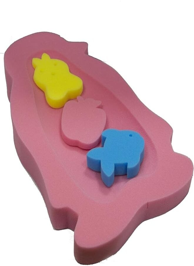 LOGIC Logic baby bathtub support & 3 small sponges pink 