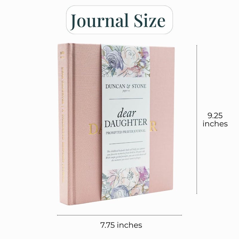 DUNCAN & STONE PAPER CO. دفتر الأم وابنتها - دفتر تذكار متين لابنتي - كتاب ذكريات الطفل من الكتان - هدايا فريدة للابنة (وردي، 230 صفحة) - Image 2