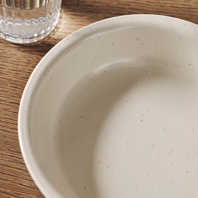 Baitique Stoneware Deep Plate, Speckled Light Beige, 19 cm - Image 4