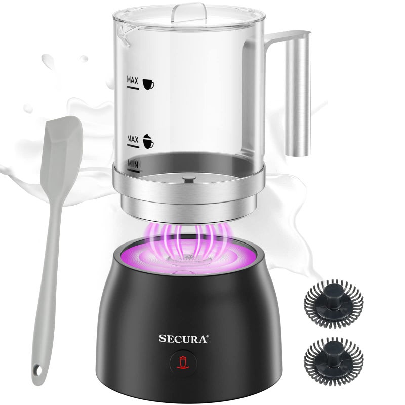 Secura Detachable Milk Frother and Steamer 17oz Electric Milk Warmer with Glass Jug 4in1 Hot  Cold Foam Maker for Latte Cappuccinos  Hot Chocolate Dishwasher Safe BPA  TeflonFree Design - Image 3
