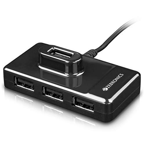 ZEBRONICS Zeb-100HB 4 Ports USB Hub for Laptop, PC Computers, Plug & Play, Backward Compatible - Black - Image 1