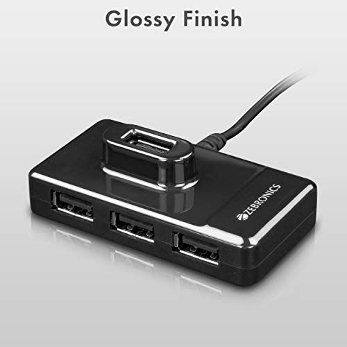 ZEBRONICS Zeb-100HB 4 Ports USB Hub for Laptop, PC Computers, Plug & Play, Backward Compatible - Black - Image 5