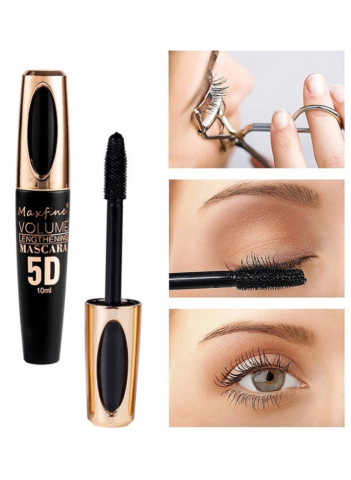 Maxfine 015D Silk Fiber Mascara Fuller Voluminous Colored Mascara Natural Waterproof Smudge-proof Mascara  - Image 5
