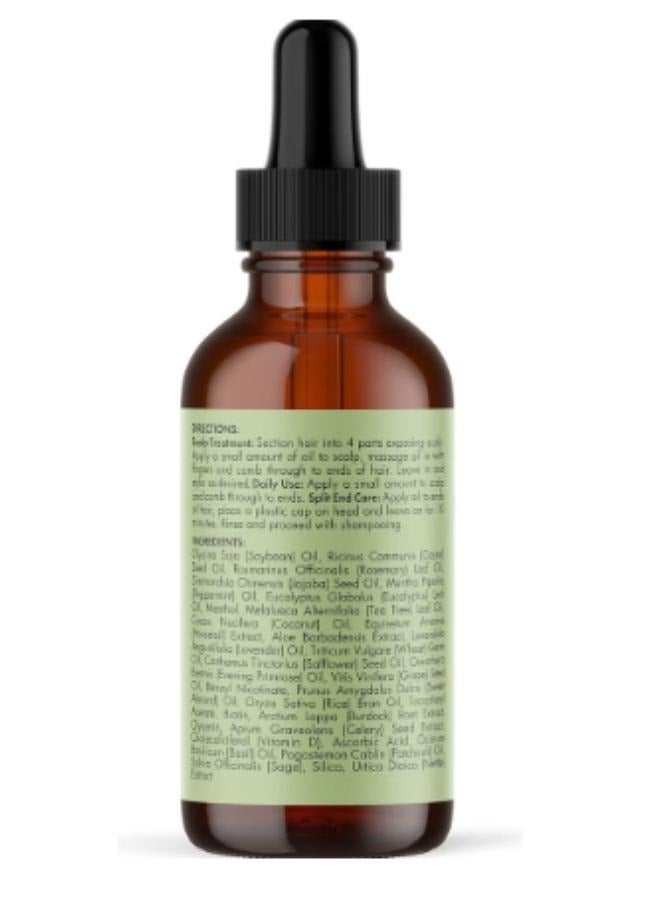 عام اورجانيكس زيت تقوية الشعر وفروة الرأس وإكليل الجبل والنعناع من ميلي غني بالبيوتين ويشجع النمو . - Image 2