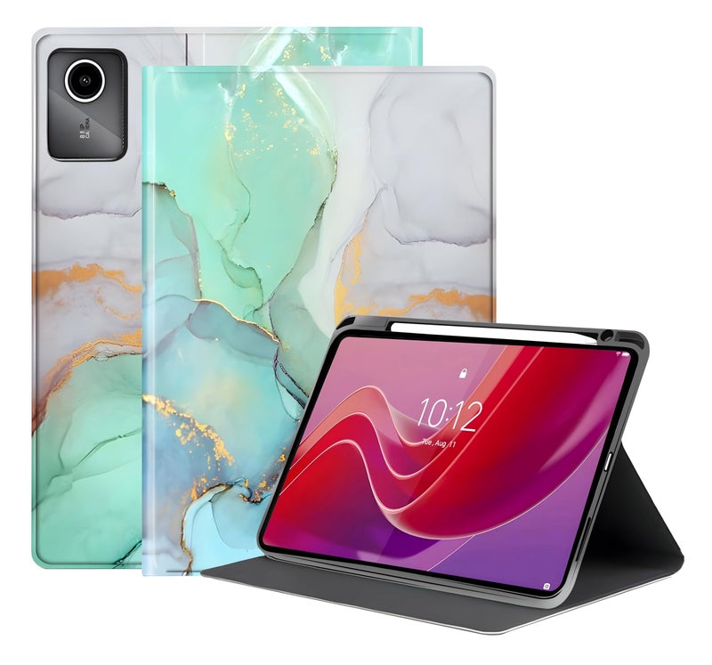 ProElite Book Cover Case for Lenovo Tab M11 11 inch Cover, Smart flip case Book Cover for Lenovo Tab M11 11 inch with Pen Holder, Marble Green - Image 1