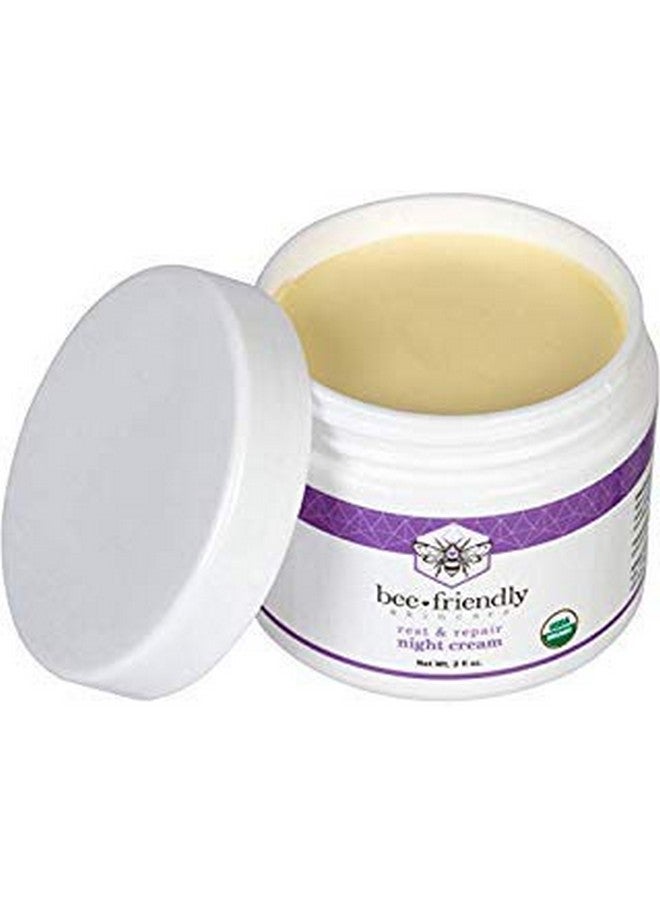 BeeFriendly Eefriendly Best Night Cream Natural Usda Certified Organic Night Cream Anti Wrinkle Anti Aging Deep Hydrating & Moisturizing Night Time Eye Face Neck & Decollete Cream For Men And Women 2 Oz - Image 1