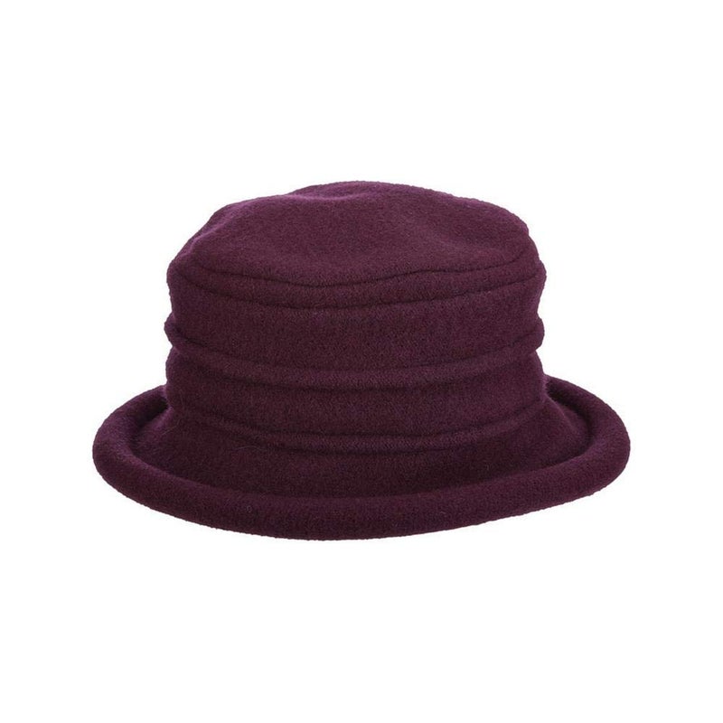 Scala Collezione Women's Boiled 100% Wool Cloche Hat, Plum, One Size - Image 1